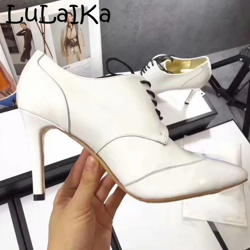 

Fashion Winter Solid Color Fine Heel Lady Pumps 2018 Winter New Brand Pointed Toe Lace Woman Wedding Party High Heel Shoes