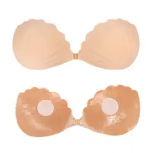 Сексуальный бюстгальтер Pad Shell утолщение невидимые силиконовые грудь плюс размер наклейки свадебное платье без бретелек женское нижнее белье