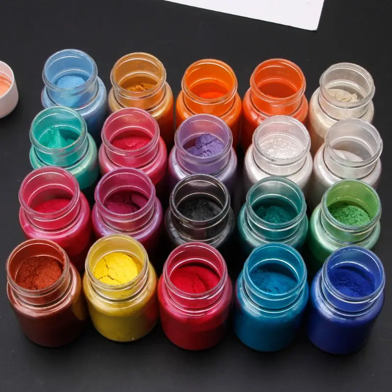 20Colors Colorant Pigments Mica Pearl Powder Epoxy Resin Dye Pearl Pigment Natural Mica Mineral Powder DIY Jewelry Making Tools