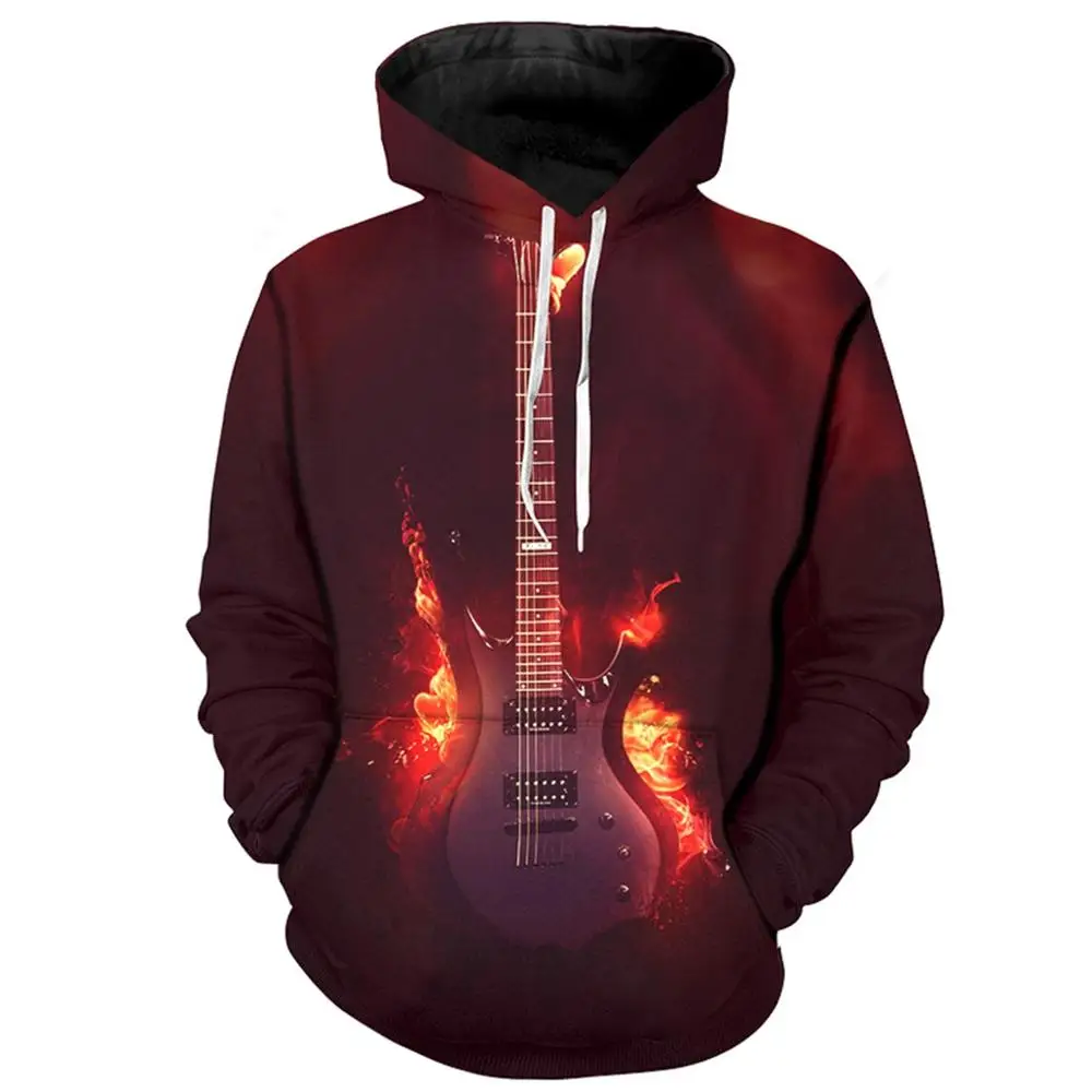 

YOUTHUP Cool Guitar Printed Men's 3d Hoodies Fashion Full Printed Hooded Pullovers Male Autumn Spring 3D Hoodies Sweatshirt