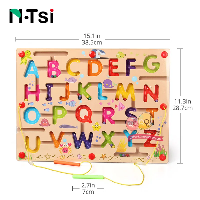N-Tsi деревянный лабиринт Магнитная игра головоломка игрушки для детей детские развивающие игрушки подарок
