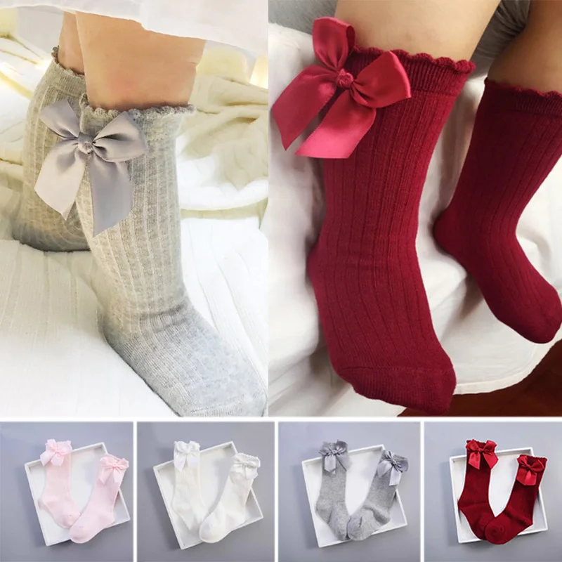 Носки для маленьких девочек с большим бантом новые летние хлопковые сетчатые гольфы для девочек, носки для новорожденных, Sokken meia infantil neonati