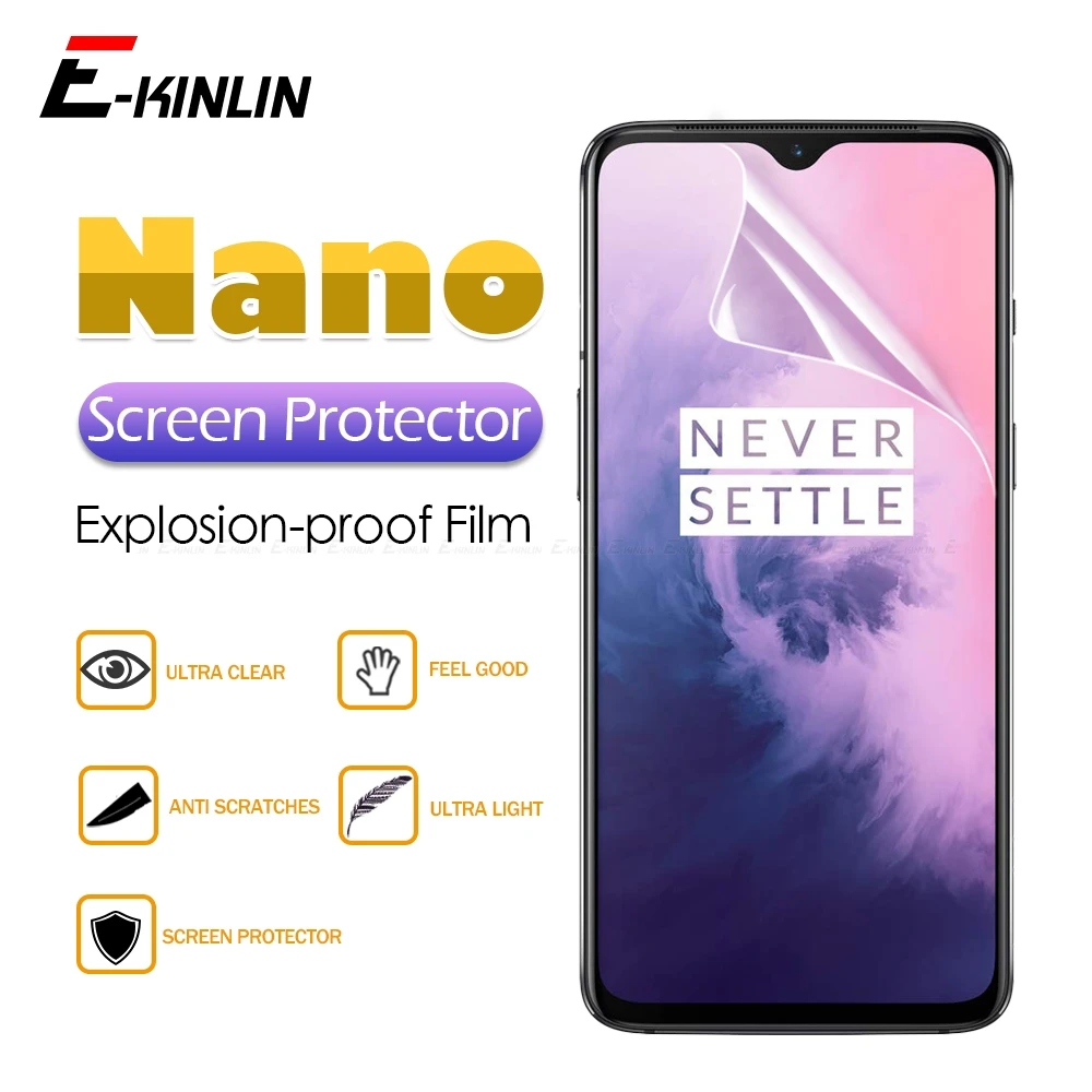 

2pcs/lot HD Clear Screen Protector Display Soft Nano Anti Explosion Protective Film For OnePlus One Plus 7 6T 6 5T 5