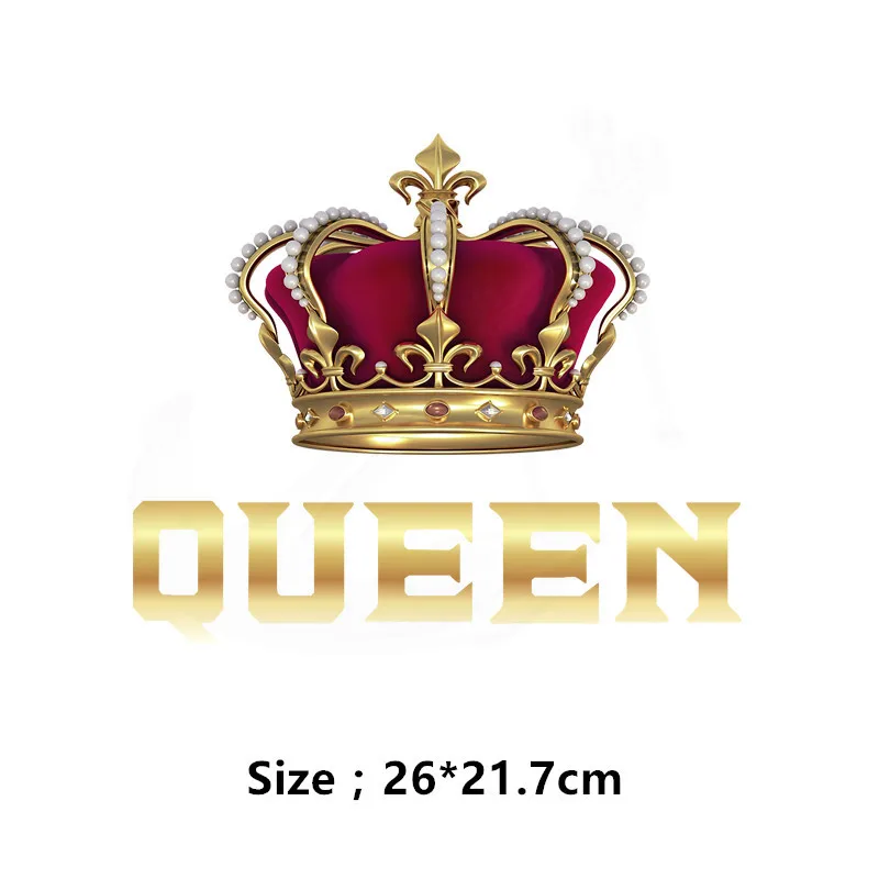 Новые наклейки королевы короны патчи 26*21,7 см футболки платья свитера моющиеся термопереводные печатные Железные на патч