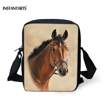

INSTANTARTS Preppy Style Kindergarten Baby Small School Bags Kids Animal Horse Head Print Schoolbag Children Mochilas Infantil