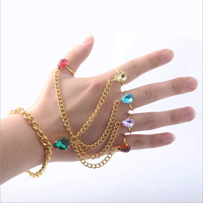 Avengers Endgame Thanos Infinity stones Bracelet Ring Set Cosplay Accessories