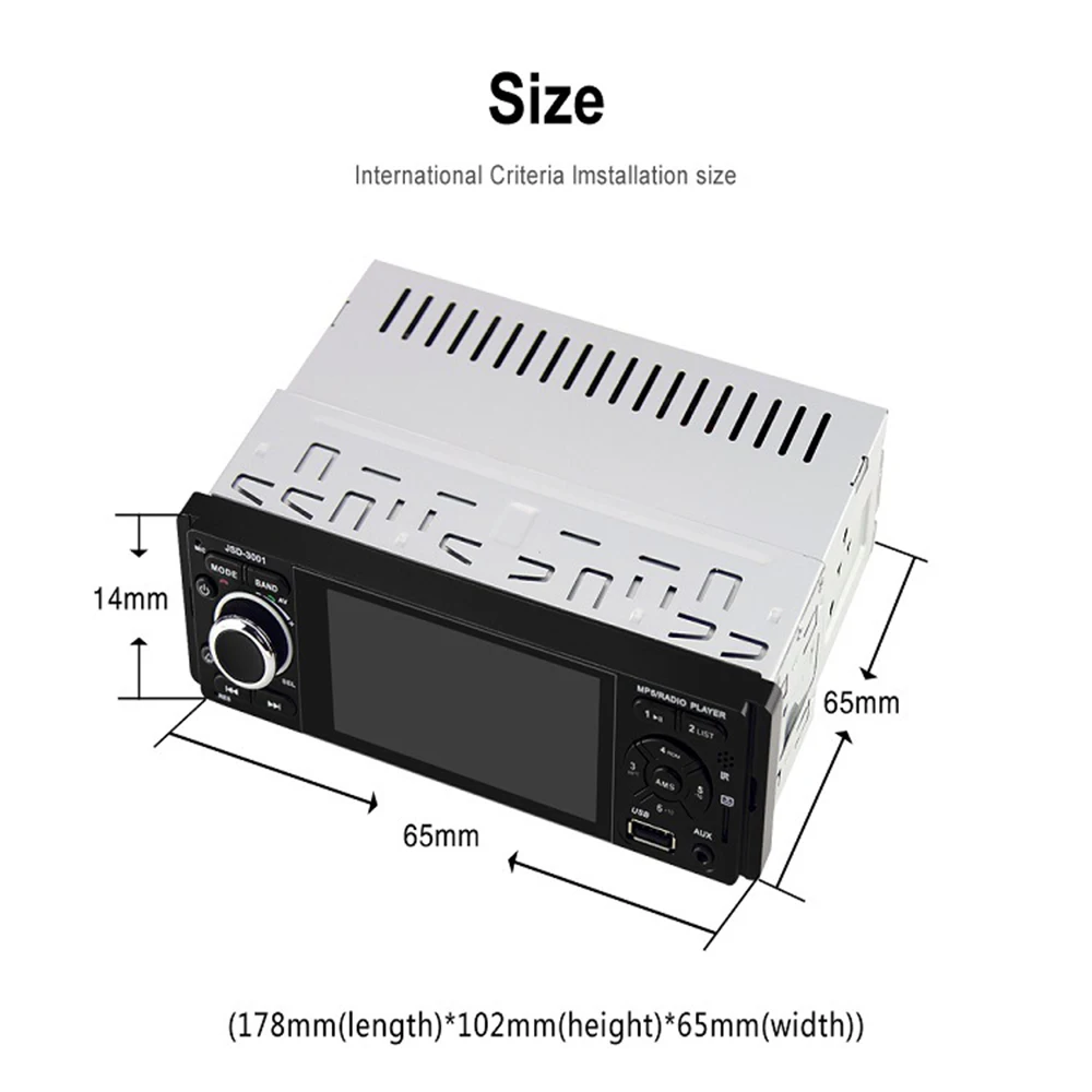 DC 12 В 50 Вт* 4 4," DIN Bluetooth Автомагнитола стерео ЖК-дисплей RDS USB/TF/AUX FM автомобильный MP3 мультимедийный плеер