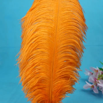 

10 PCS beautiful natural dyed orange ostrich feathers, 50 to 55 cm / 20 to 22 inches adornment feather