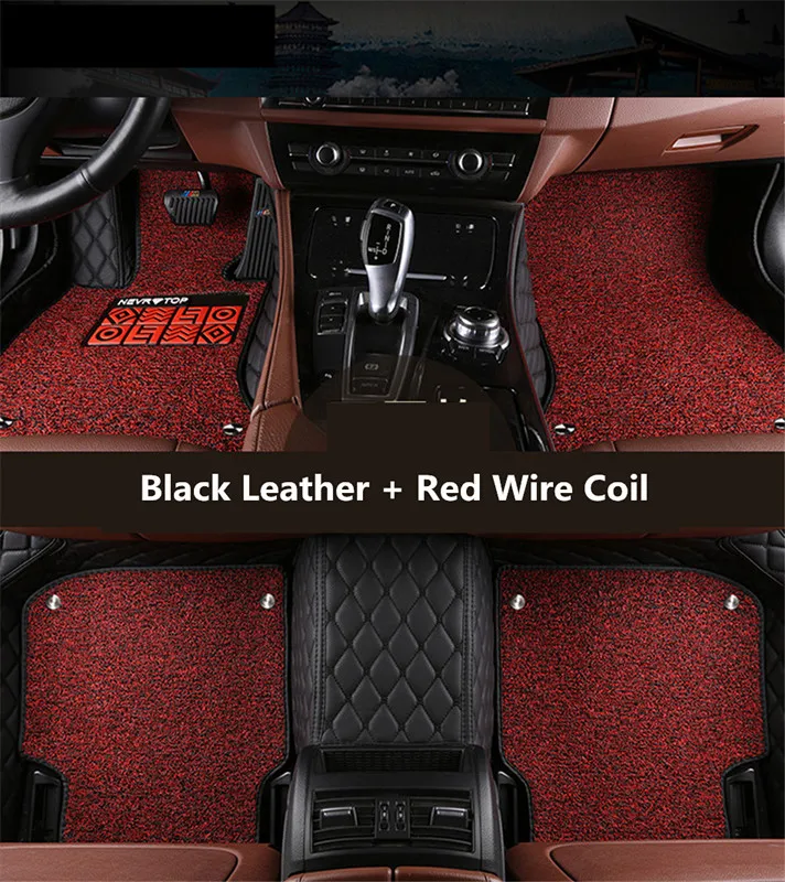 

Auto Floor Mats For Hyundai TUCSON 2005-2014 Foot Carpets Step Mat High Quality New Embroidery Leather Wire coil 2 Layer