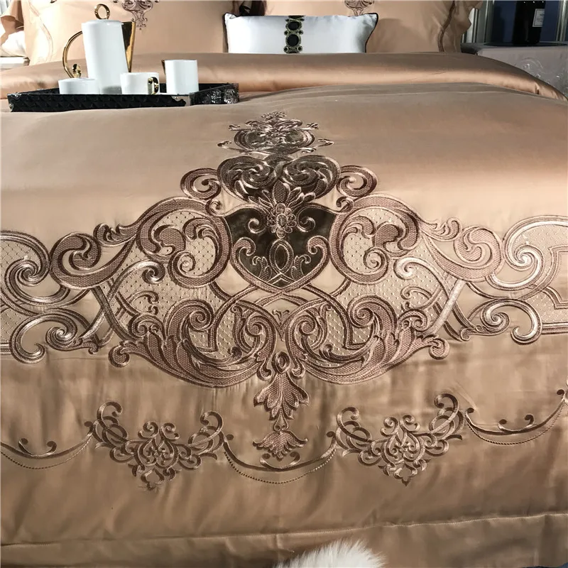 Top Royal Egyptian embroidery luxury cotton camel 4/6 oversize bed covers, oversize bed sheets, down quilt covers/flax pillowcases 3