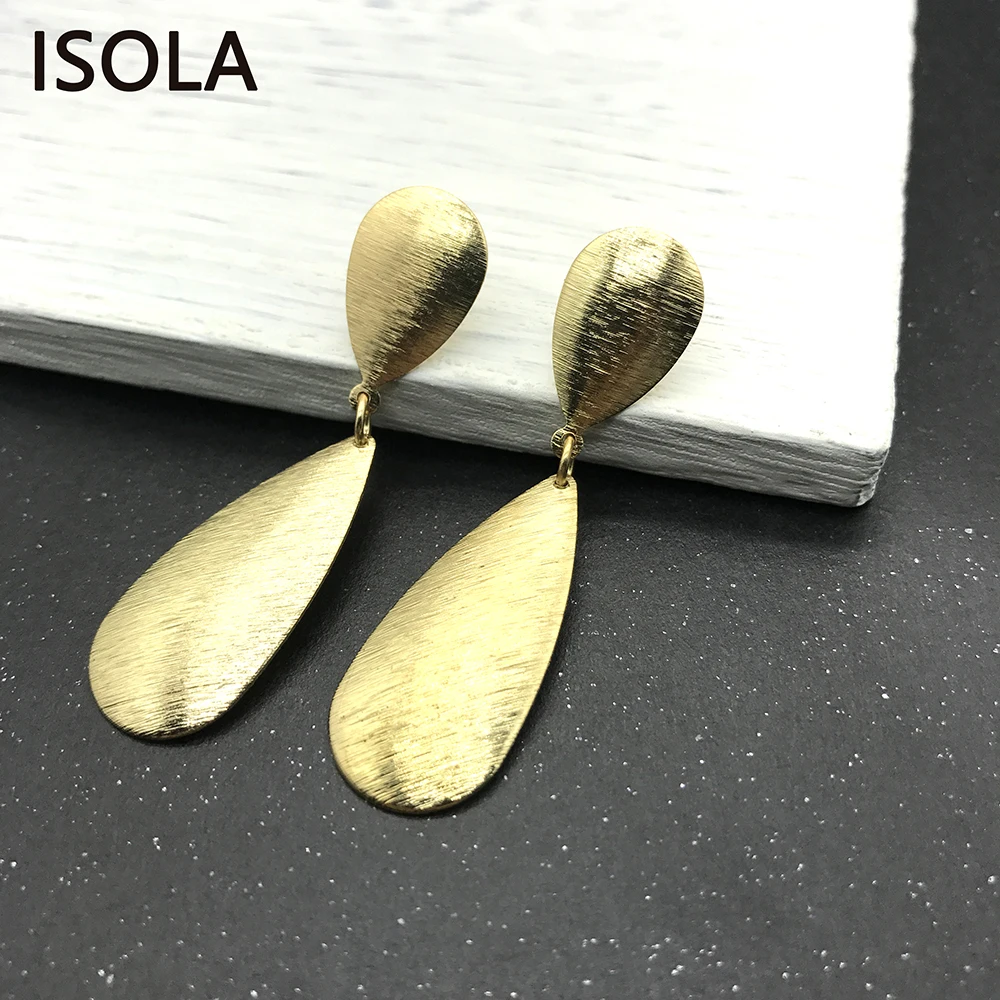 

ISOLA Brushed Minimalist Tiered Earrings Teardrop Attractive Earrings Simple Tribe Water Drop Multilayered Dangle Earring
