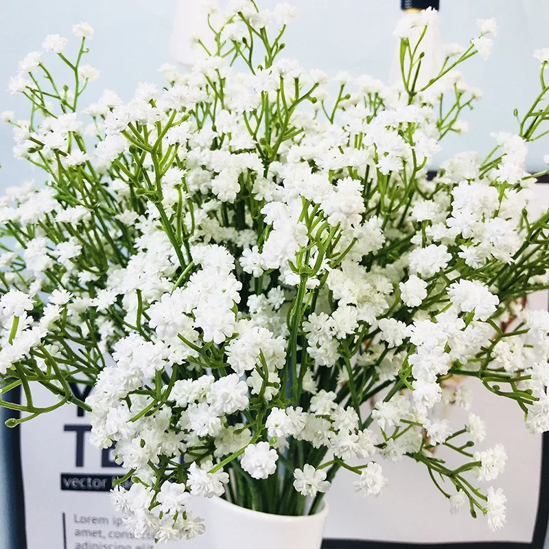 Flone Artificial Plastic Gypsophila Plants Flowers Bouquet Party Home Garden Wedding Bridal Decoration Supplies Fake Flowers (10)