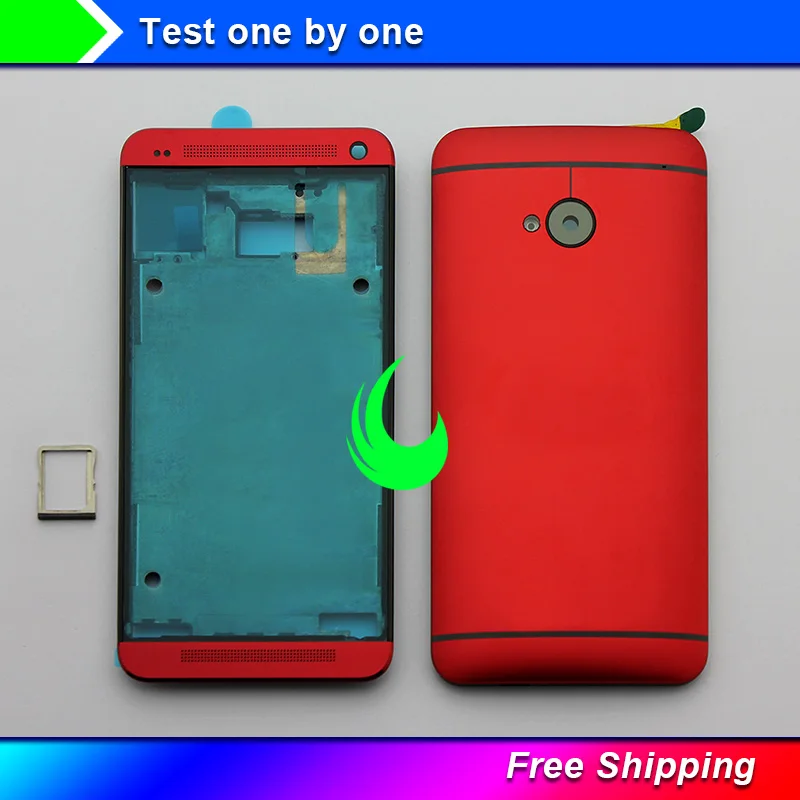 

Original LCD Front Frame Battery Door Back Cover For HTC One M7 801e 801n 801s Power Volume Buttons w Camera Lens For M7 Housing