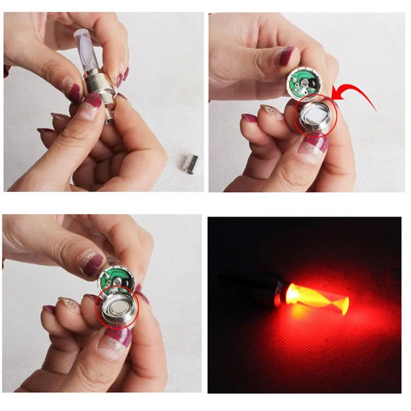 Clearance 1pcs bike lights mountain road bike bicycle lights LEDS Tyre Tire Valve Caps Wheel spokes LED Light 7 color auto lamp lamps 1