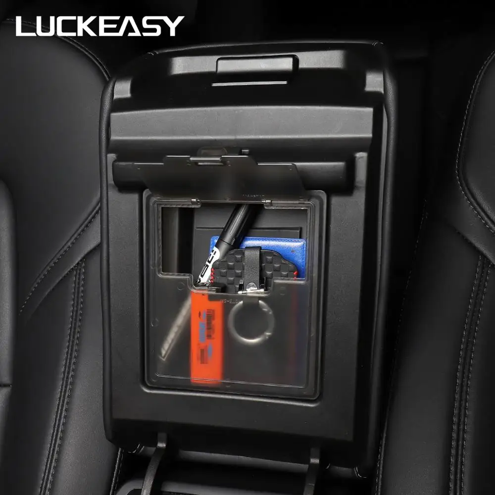 Скрытый прозрачный контейнер для хранения LUCKEASY Tesla model 3 2017 2021 с подлокотником|Все