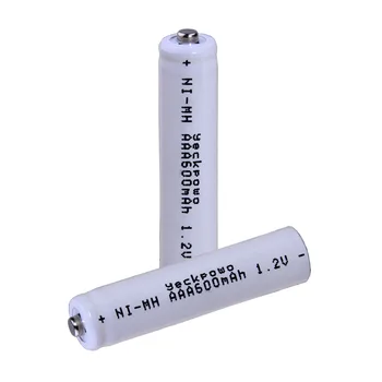 

Real capacity! 2 pcs AAA 1.2V NIMH AAA rechargeable AAA battery 600mah for camera razor toy remote control flashlight