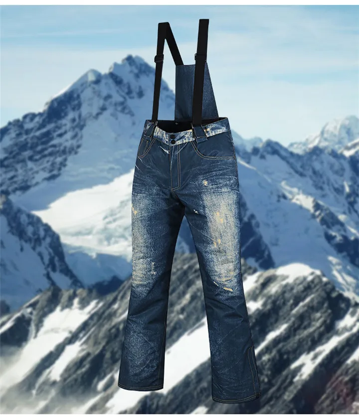 SAENSHING/джинсовые лыжные брюки для мужчин и женщин; водонепроницаемые ветрозащитные зимние брюки для сноуборда; теплые лыжные брюки из хлопка; размер XS-XXL