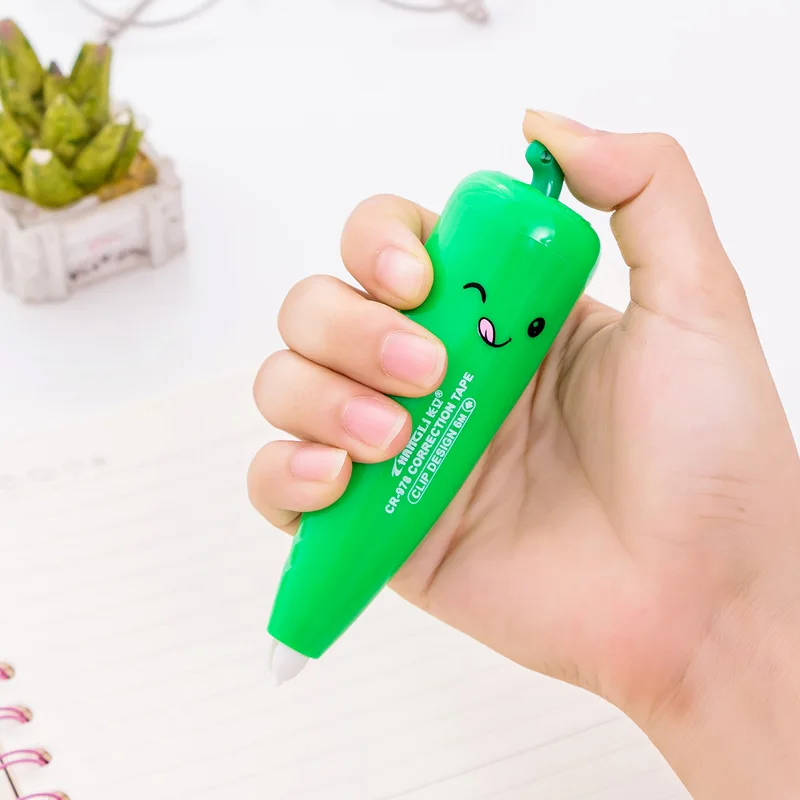 30 Meters Super Long Chili Shaped Retractable Correction Tape Novelty School Kids Correction
