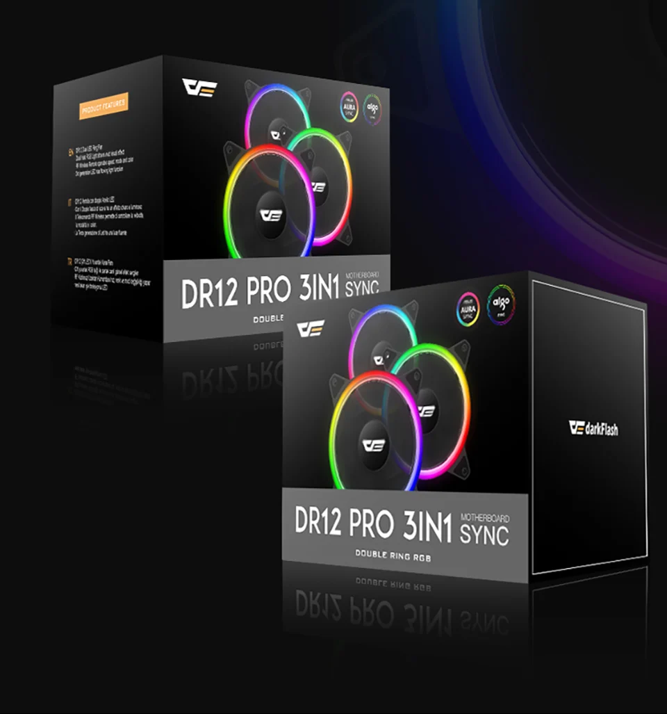 Darkflash DR12-pro aura синхронизирующий компьютер чехол Вентилятор охлаждения RGB регулируемый светодиодный 120 мм ИК пульт дистанционного управления охладитель для компьютера RGB чехол вентилятор светильник