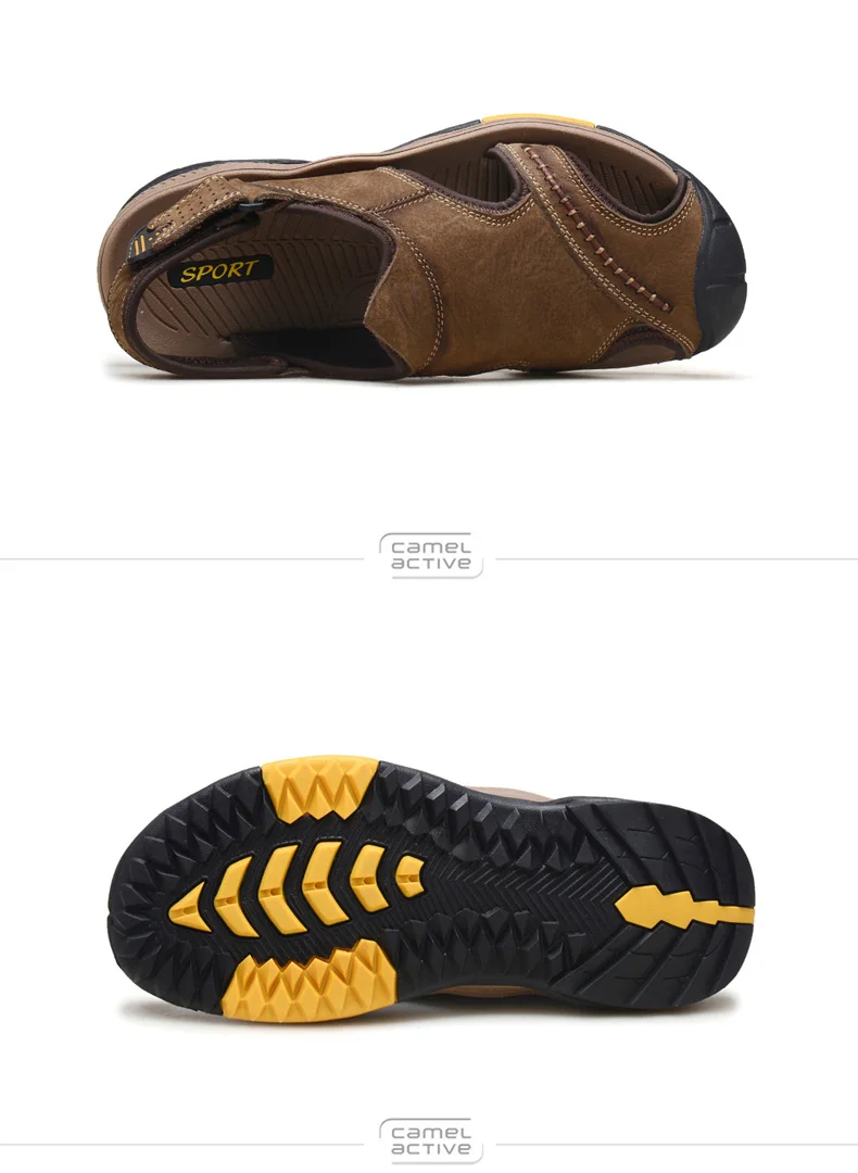 Camel/мужские сандалии для активного отдыха; модная летняя обувь из натуральной кожи; мужские шлепанцы; дышащие мужские сандалии; повседневная кожаная обувь