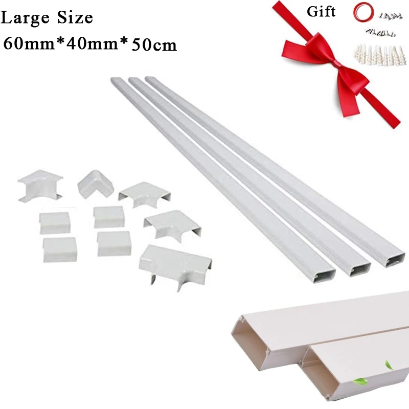 

Large Size Cable Concealer On-Wall Cord Cover Raceway Kit Cable Management Channel to Hide Cables Cords Cord Organizer in office