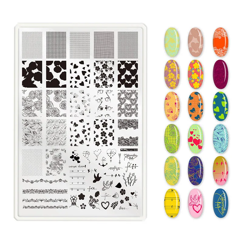 WAKEFULNESS бабочка шаблон ногтей штамповки пластины Изображение прямоугольник живопись пластины наклейки для ногтей штамп шаблон украшения