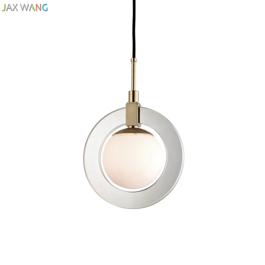 

Nordic Postmodern Metal Acrylic Design Pendant Lights Dining Room Study Living Room Restaurant Hotel Ball Hanging Lamps Fixtures