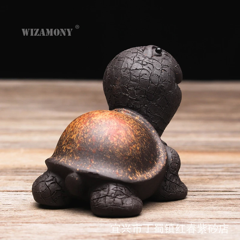 Wizamony фиолетовая глина yixing tea Pet Tortoise Prolong Life из китайской фиолетовой глины глазурованная буддизм искусство и коллекционное украшение для дома