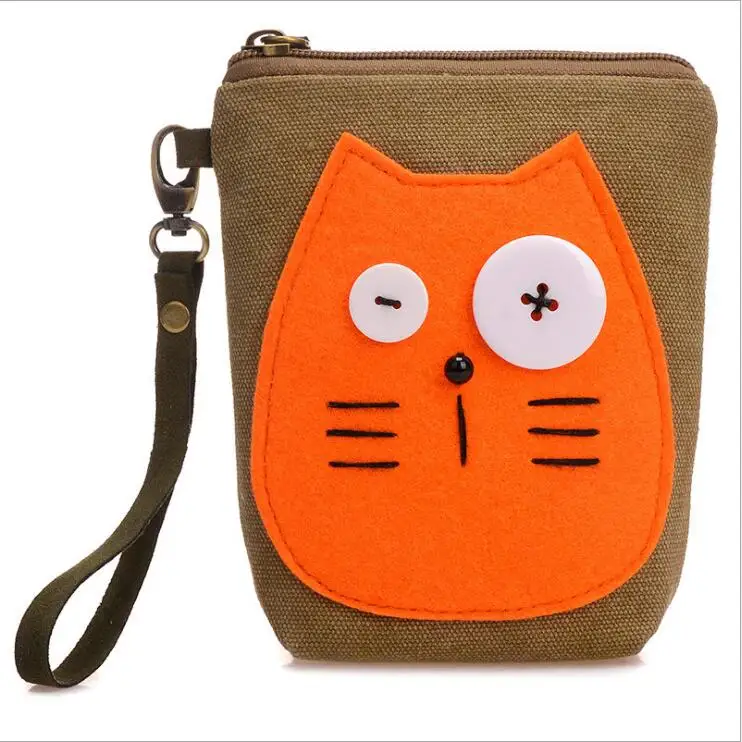 khaki Запуск сумка с рисунком кота Малый Для женщин сумки Crossbody сумки дамы плеча кошелек Bolsas Feminina работает спортивная сумка - Цвет: khaki