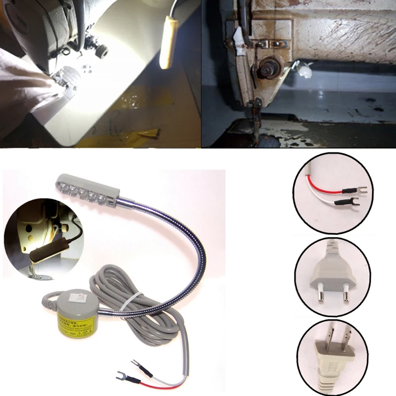 Светодиодный лампы швейная лампа на гибкой ножке магнитное крепление, бежевого и белого цветов инструменты регулируемый
