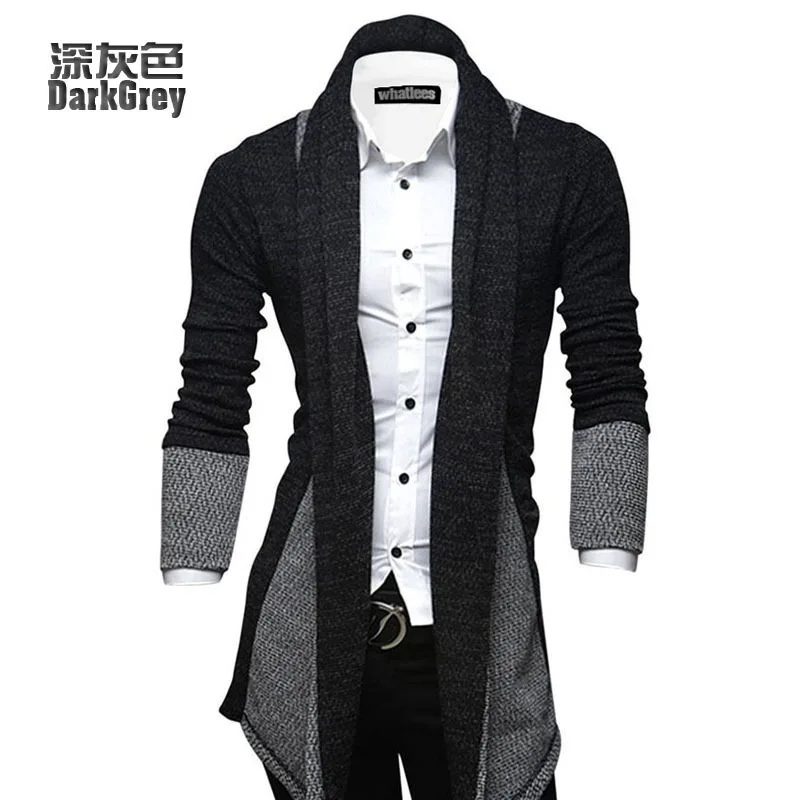 

2019 New Mens Individual Stitching Knit Casual Color Metrosexual Men Knitted Cardigan Jacket