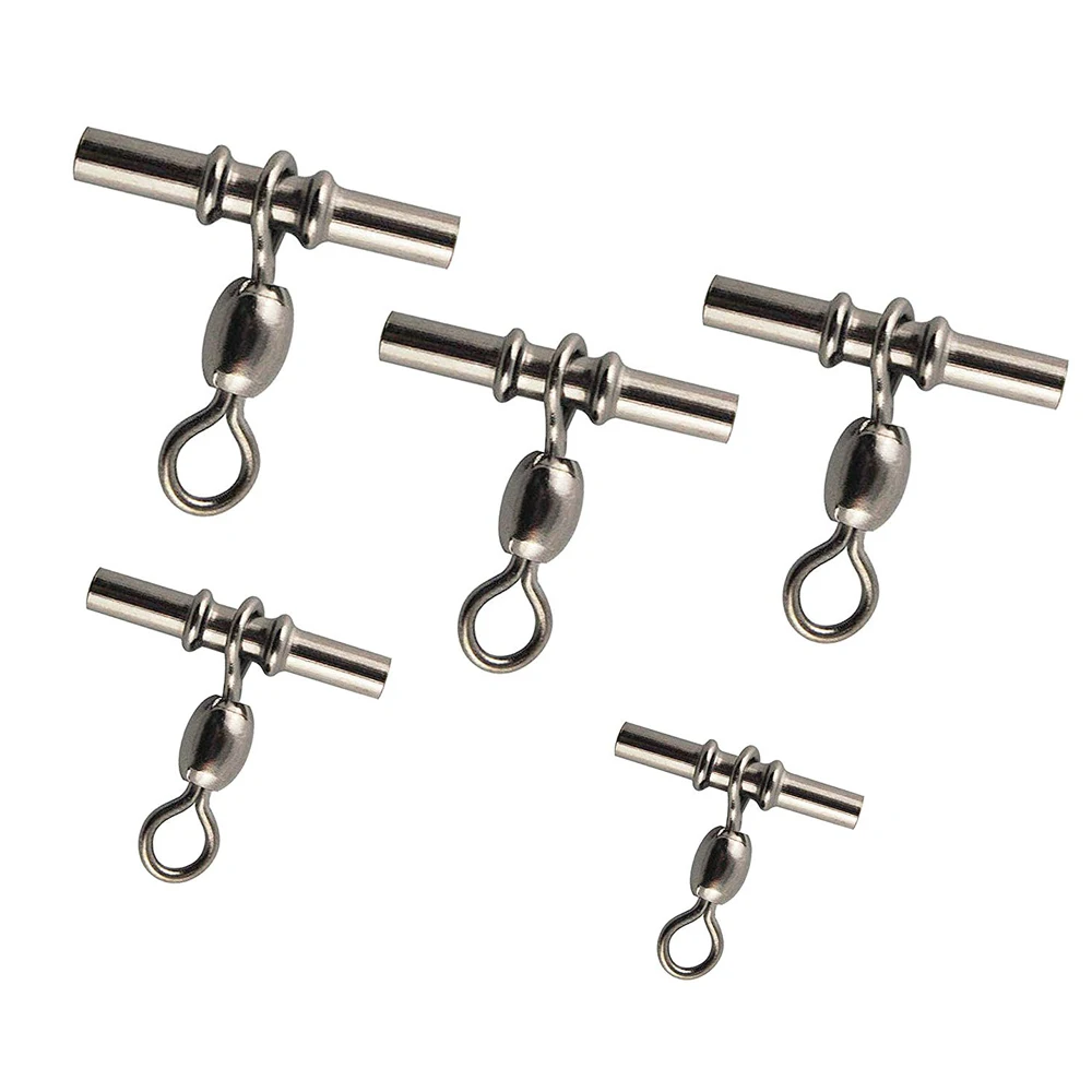 120 Pcs//Box Fishing Three Way Cross-Line Barrel Swivels 3 Way T-Shape Tackle
