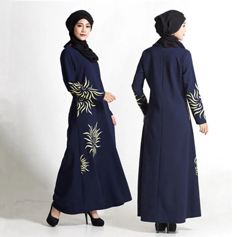 Top sale muslim abaya islamic clothing for women print pattern muslim