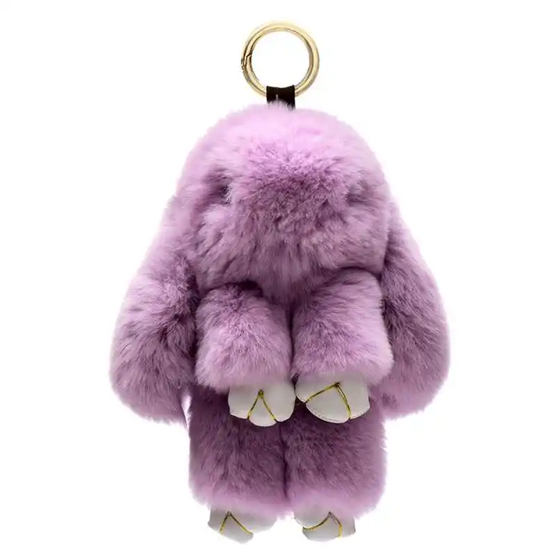 7 Colors Lovely Rabbit Furs Keychain Play Dead Rabbit Animal Keychain for Bag Car Hanging Pendant