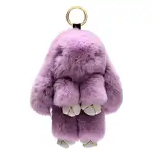 7 Colores Encantadores del Conejo Pieles Llavero hacerse el Muerto Conejo Animal Llavero para el Bolso Del Coche Colgando Colgante Adornos de Muñecas de Juguete