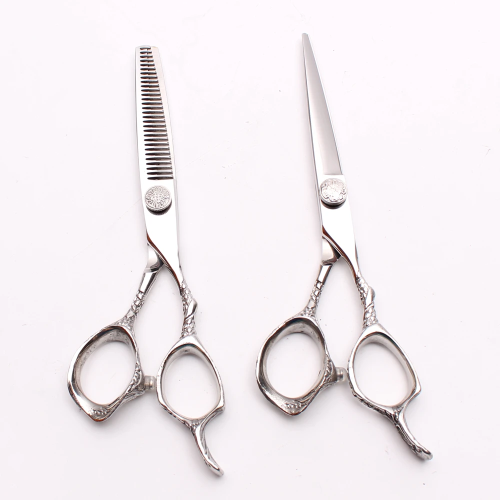 

5.5" 16cm Customized Logo JP 440C Silver Cutting Shears Thinning Scissors Hairdressing Scissors Professional Hair Scissors C9001