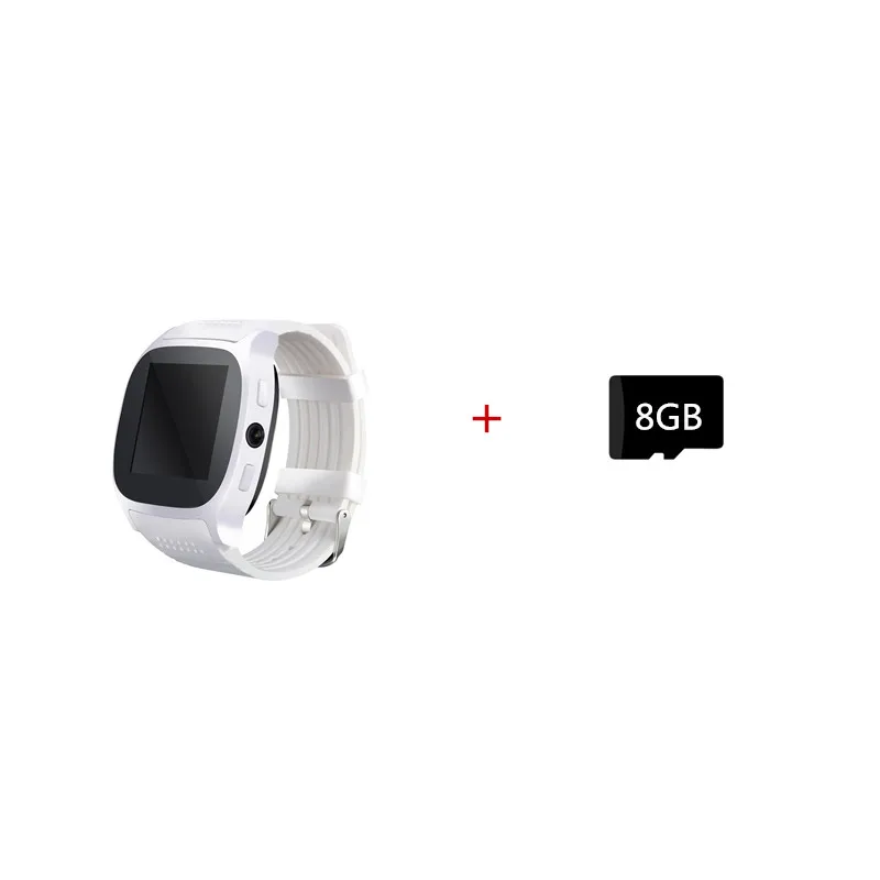 Умные часы с поддержкой sim-карты и карты TF с камерой, синхронизация вызовов, сообщения, мужские и женские умные часы, Bluetooth часы для смартфонов на Android - Цвет: White 8GB