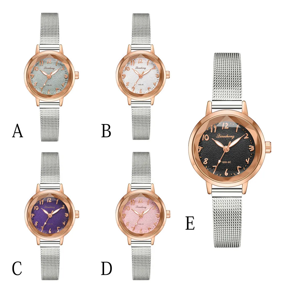 Женские матовые часы orologio donna стильные и простые цифровые с серебряной сеткой