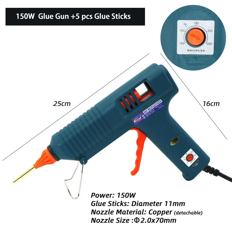 60 Вт 150 Вт 250 Вт термоплавкий клеевой пистолет электрический горячий пистолет с клеевым стержнем мини Indusrial ремонтный Инструмент Регулируемая температура горячий клеевой пистолет - Цвет: 150W Glue Gun
