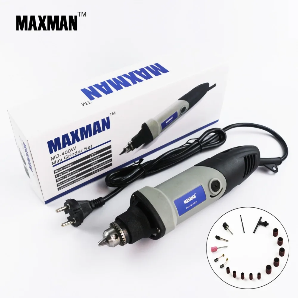 Электрический мини-точильный станок MAXMAN 400 Вт Taladro Dremel 0,6~ 6,5 мм, вращающийся инструмент с переменной скоростью, многофункциональные электроинструменты