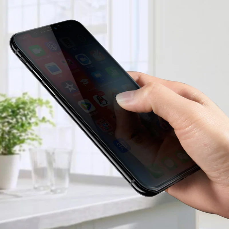 Анти peek конфиденциальности защита для экрана из закаленного стекла iPhone X XS MAX XR 7 8