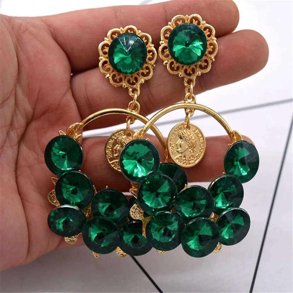 New Design Vintage Rhinestones Women Earrings European Fashion Baroque