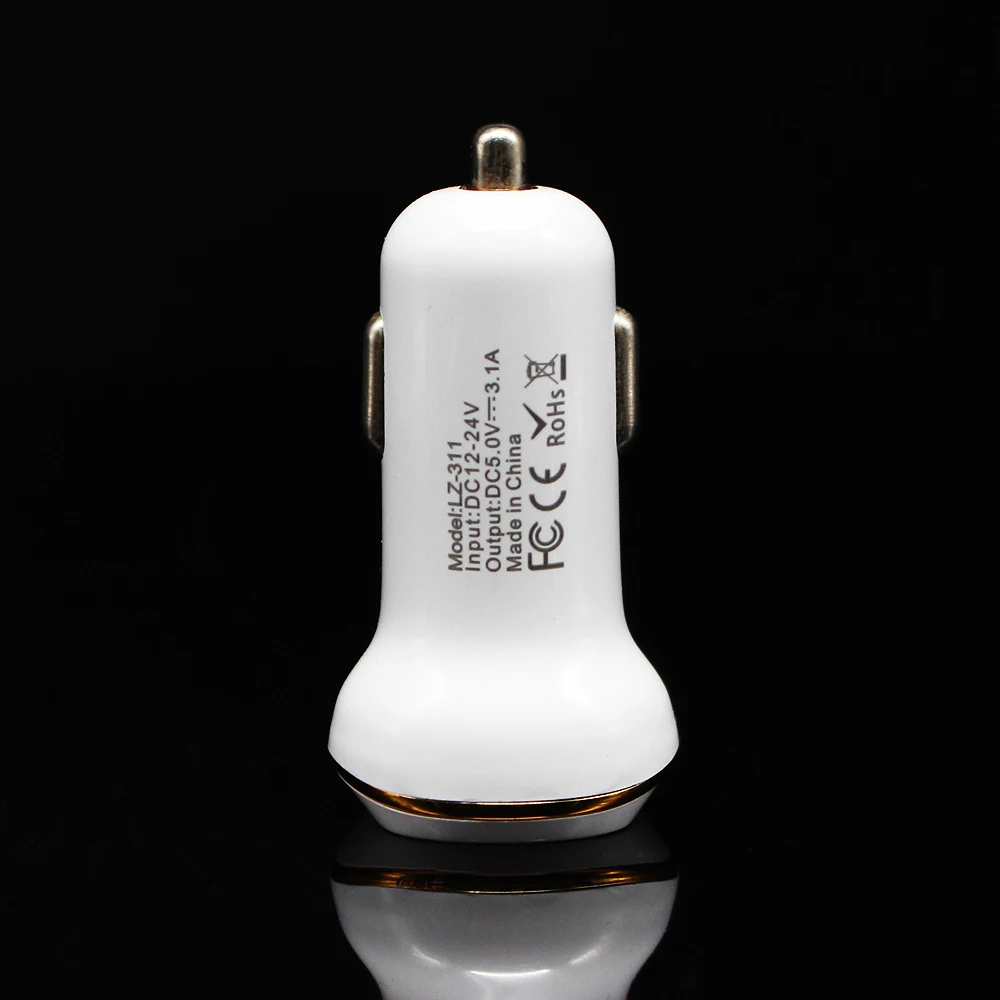 2 шт./лот USB выход Автомобильное зарядное устройство 3.1A Макс (реальный) Быстрая