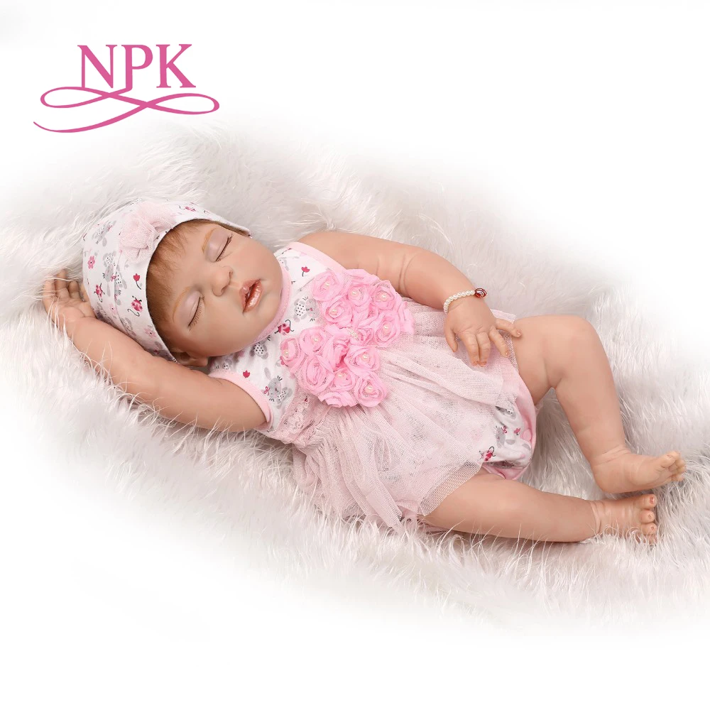NPK 22inch silicone vinyl real soft touch reborn baby 55CM lifelike newborn baby children Christmas Gift sleeping sweet baby NPK 22inch silicone vinyl real soft touch reborn baby 55CM lifelike newborn baby children Christmas Gift sleeping sweet baby