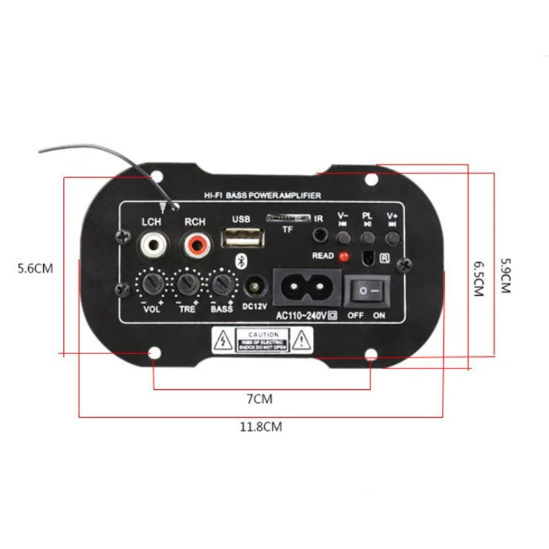 220 В 50 Вт Bluetooth HiFi бас аудио усилитель динамик USB TF MP3 FM сабвуфер динамик усилитель доска автомобильный аксессуар