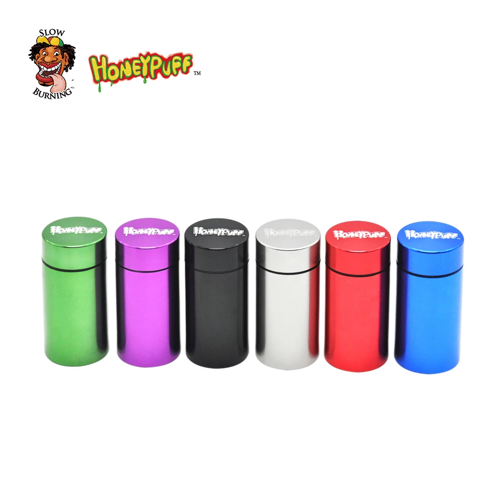 

Airtight Smell Proof Aluminum Herb Container Ceramic Smoking Pipe Herb Grinder Portable Pill Box