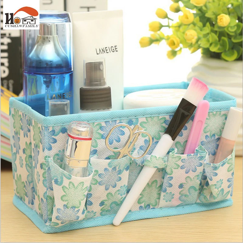 

CUSHAWFAMILY Folding Multifunction Makeup Cosmetic stationery desktop Organizer sundries Storage Box Container Case content box