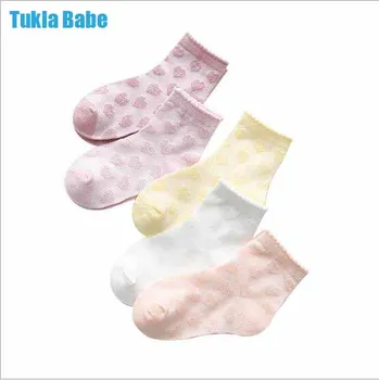 

5Pairs 0-12 Year Girls socks spring and summer children's socks cotton baby socks lace thin mesh socks