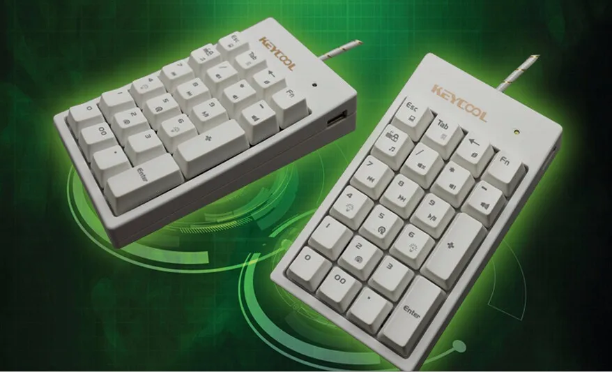 Keycool 22-key NUMPAD цифровой Коврик десять клавиш механическая клавиатура банк pad kailh mx синие переключатели клавиатура Радуга светодиодный