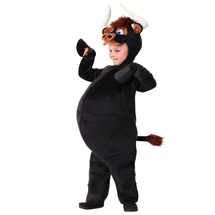 

IREK New Party Halloween Costume Boys Children Toddler Animals Black Bull Ferdinand Cosplay Costume Jumpsuits+headwear